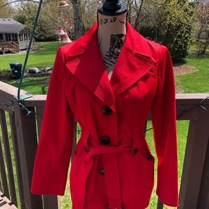 Red Ellen Tracy Trench Coat